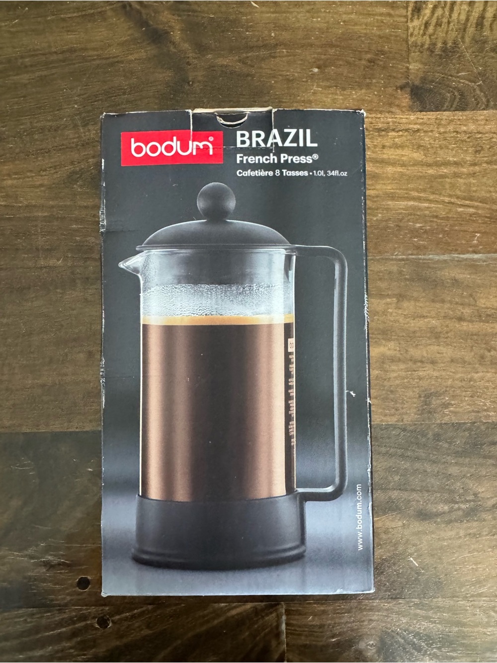Bodum Brazil French Press Coffee Maker - Black w/ clear glass